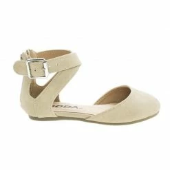 Soda Kiner-IIS Children Girl Flat Round Toe D'Orsay Open Shank Flats