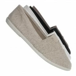 Soda New Obji Soft Flexible Slip On Sneaker - Unisex Round Toe Linen Canvas Shoe