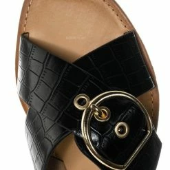 Soda Oregan Vintage Croco Slide In Slipper - Women Slipper Cross Strap Sandal New