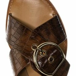 Soda Oregan Vintage Croco Slide In Slipper - Women Slipper Cross Strap Sandal New
