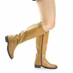 New Pace By Soda, Equestrian Fashion Riding Boots W Block Heel & Top Strap