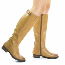 New Pace By Soda, Equestrian Fashion Riding Boots W Block Heel & Top Strap