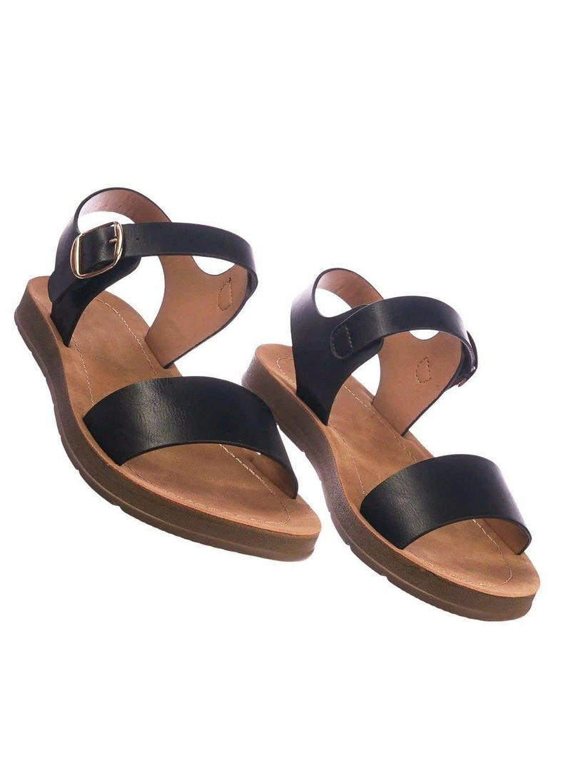 Soda New Plenty Soft Flexible Open Toe Flat Sandal On Lightweight Foam Outsole