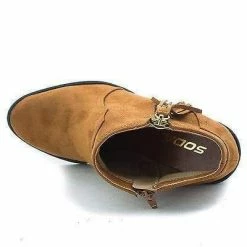 Rowley By Soda, Women's Western Pointy Toe Fringe Stacked Heel Ankle Bootie