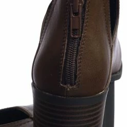 Soda Testing Double Side Slit Cutout Ankle Bootie W Low Block Heel