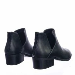 Soda Testing Double Side Slit Cutout Ankle Bootie W Low Block Heel
