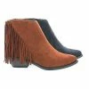 Soda Volley Asymmetric Fringe Western Pointy Toe Ankle Women's Boots