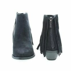 Soda Volley Asymmetric Fringe Western Pointy Toe Ankle Women's Boots