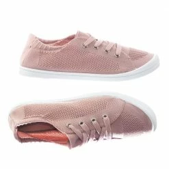 Zubin By Soda Rubber Sole Soft Comfortable Canvas Crochet Woven Elastic Flat Sneaker