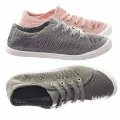 Zubin By Soda Rubber Sole Soft Comfortable Canvas Crochet Woven Elastic Flat Sneaker