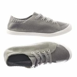 Zubin By Soda Rubber Sole Soft Comfortable Canvas Crochet Woven Elastic Flat Sneaker