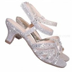 Speed Limit 98 Abbie2 Girls Glitter Rhinestone Sandal - Childrens Kids Heel Open Toe Dress Shoe