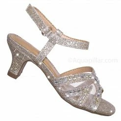 Speed Limit 98 Abbie2 Girls Glitter Rhinestone Sandal - Childrens Kids Heel Open Toe Dress Shoe