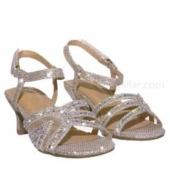 Speed Limit 98 Abbie2 Girls Glitter Rhinestone Sandal - Childrens Kids Heel Open Toe Dress Shoe