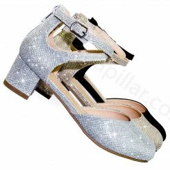 Speed Limit 98 New Anytime2 Glitter Children Girls Block Heel Round Toe Open Shank Dress Sandal