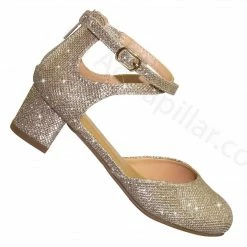 Speed Limit 98 New Anytime2 Glitter Children Girls Block Heel Round Toe Open Shank Dress Sandal