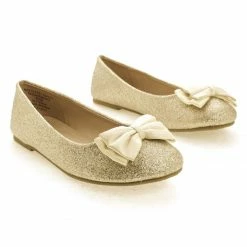 Speed Limit 98 New JessieIIS Children Girl Flat Ballet Flats - Kids Bow Satin Round Toe Slipper