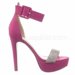 Speed Limit 98 Notice Rhinestone Encrusted Platform High Heel Sandal W Thick Ankle Strap