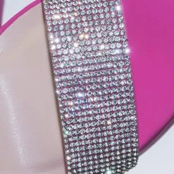Speed Limit 98 Notice Rhinestone Encrusted Platform High Heel Sandal W Thick Ankle Strap