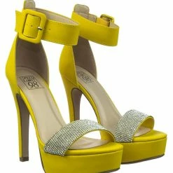 Speed Limit 98 Notice Rhinestone Encrusted Platform High Heel Sandal W Thick Ankle Strap