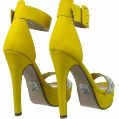 Speed Limit 98 Notice Rhinestone Encrusted Platform High Heel Sandal W Thick Ankle Strap