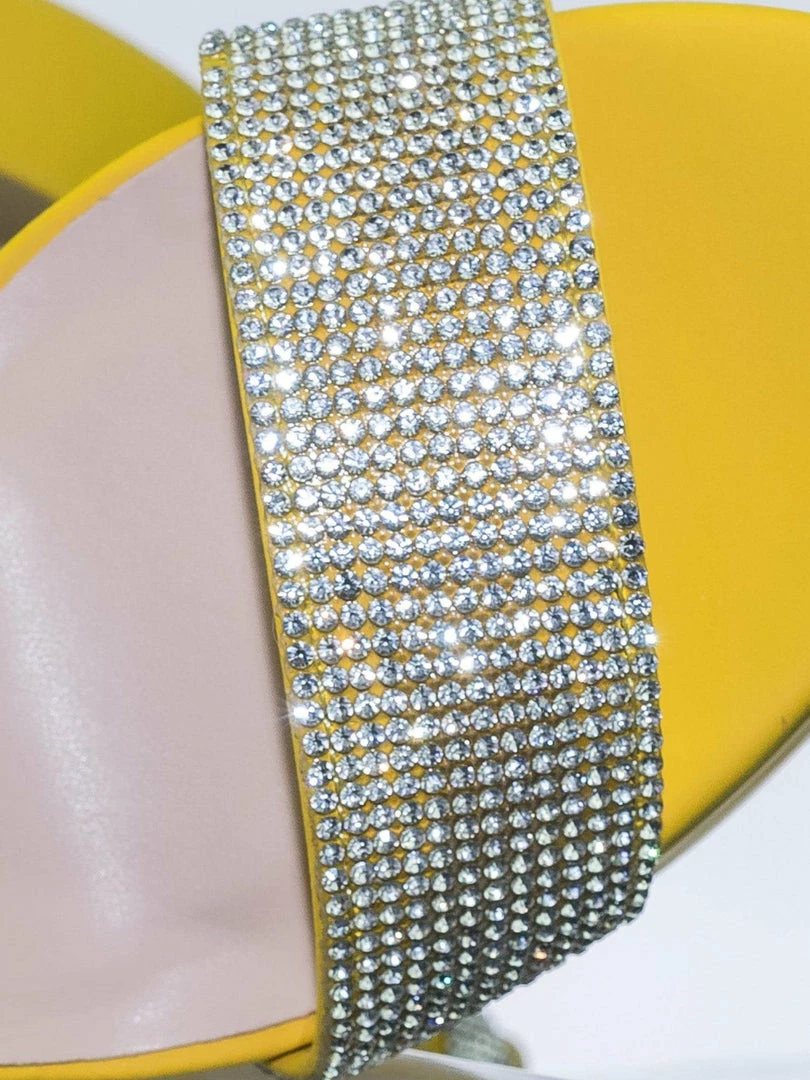 Speed Limit 98 Notice Rhinestone Encrusted Platform High Heel Sandal W Thick Ankle Strap