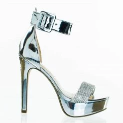 Speed Limit 98 Notice Rhinestone Encrusted Platform High Heel Sandal W Thick Ankle Strap