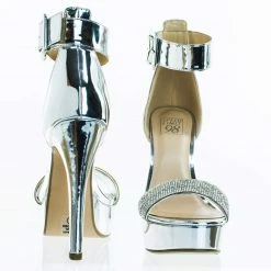 Speed Limit 98 Notice Rhinestone Encrusted Platform High Heel Sandal W Thick Ankle Strap
