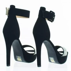 Speed Limit 98 Notice Rhinestone Encrusted Platform High Heel Sandal W Thick Ankle Strap