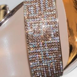 Speed Limit 98 Notice Rhinestone Encrusted Platform High Heel Sandal W Thick Ankle Strap