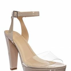 Speed Limit 98 New Phase Transparent Dressy Heel Sandals - Womens Perspex Lucite Chunky Block Shoe