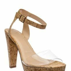 Speed Limit 98 New Phase Transparent Dressy Heel Sandals - Womens Perspex Lucite Chunky Block Shoe