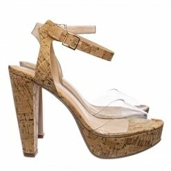 Speed Limit 98 New Phase Transparent Dressy Heel Sandals - Womens Perspex Lucite Chunky Block Shoe