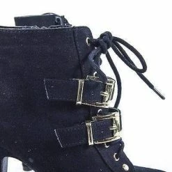 Sunny By Speed Limit 98, Chunky Heel Punk Rock Platform Ankle Lace-Up Bootie Buckle