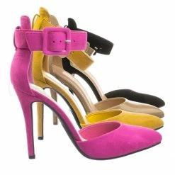 Speed Limit 98 Sweep Ankle Strap Pointed Toe Dress Pump W Double Open Shank D'Orsay Cutout New