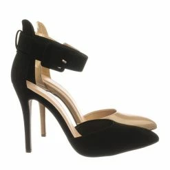 Speed Limit 98 Sweep Ankle Strap Pointed Toe Dress Pump W Double Open Shank D'Orsay Cutout New