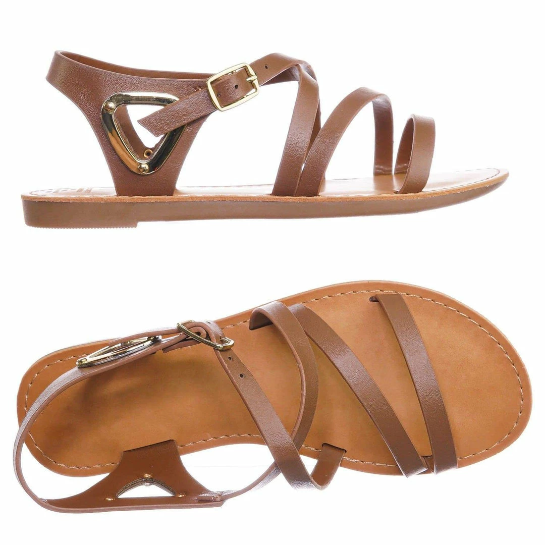 Speed Limit 98 New Velum2 Girls Gladiator Strappy Flat Sandal - Kids Children Open Toe Summer Shoe