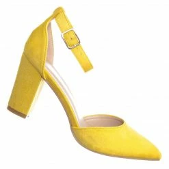 Forever Link Songful6 Retro Pointed Toe D'Orsay Chunky Block Heel Pump - Women Open Shank New