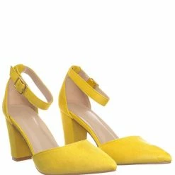 Forever Link Songful6 Retro Pointed Toe D'Orsay Chunky Block Heel Pump - Women Open Shank New