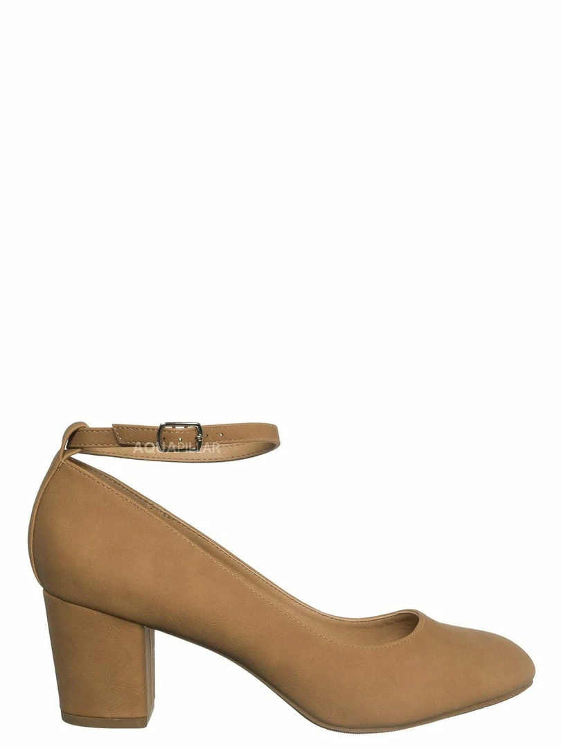 CityClassified New Ryan Block Heel Ankle Strap Pump - Women Comfort Foam Padded Shoes