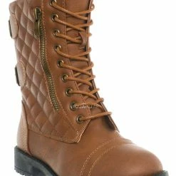 Forever Link New Mountain82K Boy Girls Quilted Lace Up Combat Boots