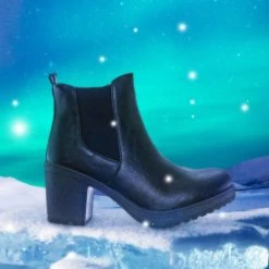 Bamboo Status50 Block Heel Chelsea Boot - Chunky Block Heel Zip Up Ankle Bootie New