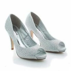 Eileen08 By Styluxe, Peep Toe Rhinestone Studded Classic Pumps
