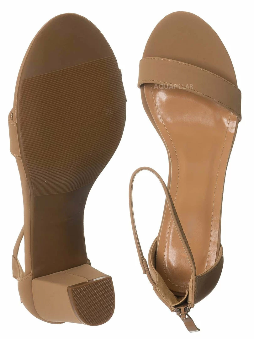 Top Moda Hannah1 Chunky Heel Two Piece Sandal - Women Evening Open Toe Dress Shoes New