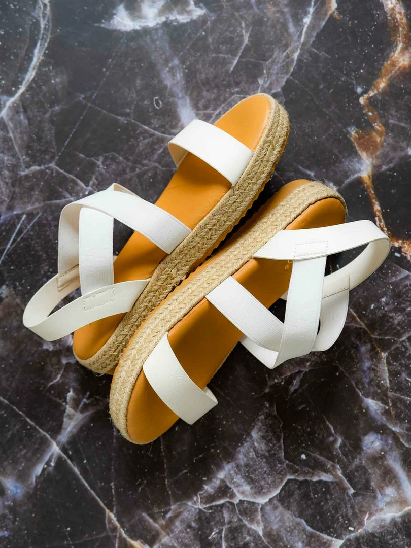 Bamboo New Superb22 Espadrille Elastic Flatform Sandal - Women Foam Padded Comfort Platform