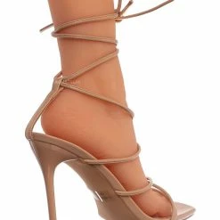 X2B Kimm1 High Heel Leg Wrap Lace Up Sandal, Womens Dress Shoes New