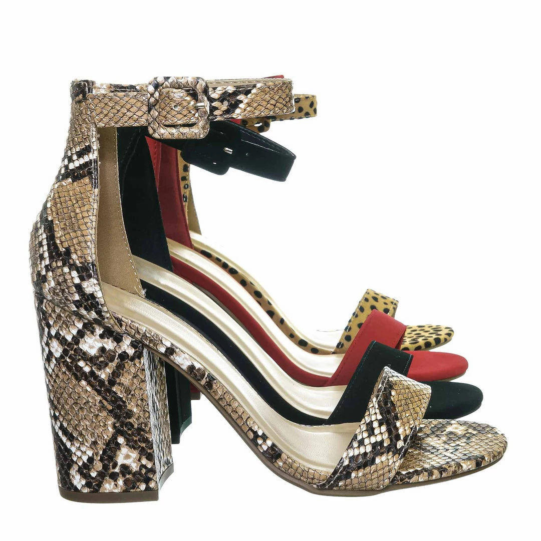 Delicious Iris Open Toe Chunky Heel Sandals - Women's 2 Piece Ankle Strap Dress Shoes