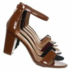 Top Moda Hannah1 Chunky Heel Two Piece Sandal - Women Evening Open Toe Dress Shoes New