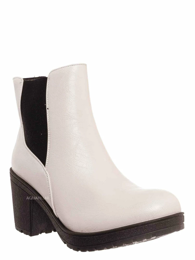 Fabulous New Status51 Vintage Block Heel Elastic Chelsea Ankle Bootie