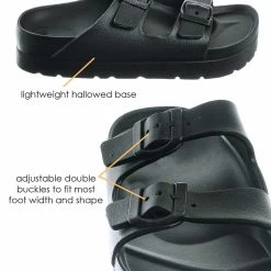 Bamboo Glee01 Lightweight Two Strap Molded Footbed -Flexible EVA Jelly Slide In Sandal